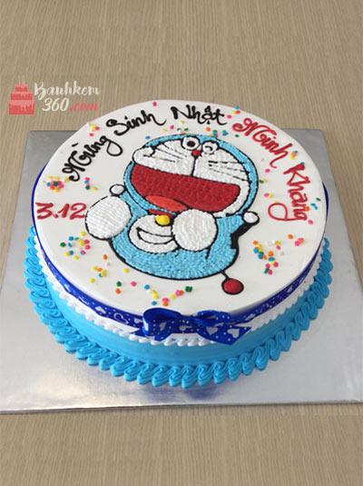 Bánh kem cho bé trai - Chú mèo Doraemon tinh nghịch
