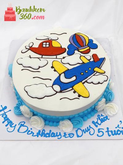 Bánh sinh nhật máy bay - Chinh phục bầu trời